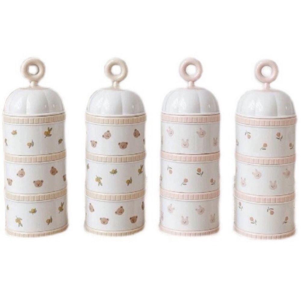 3 Layers Baby Milk Powder Box Tulip Portable Formula Dispenser Kids Snack Container  Travel