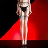 Sexy Women 3D Thin Lace Stockings Patchwork Stockings Stripe Oil Glossy Shiny Maid Pantyhose Sexy Tights Garter Stockings
