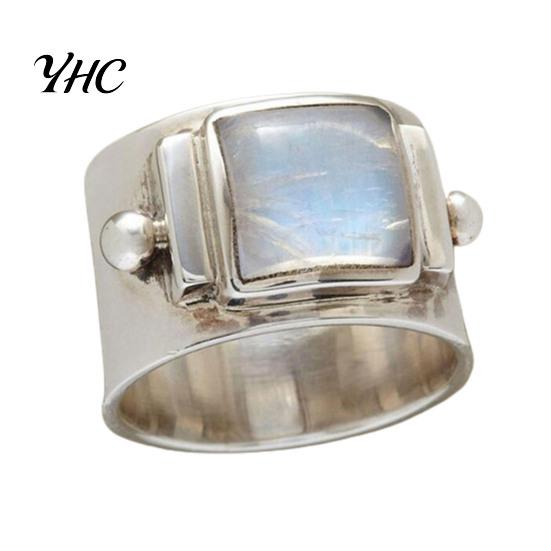 Wedding Band Romantic Exquisite Workmanship Women Ring Alloy Vintage Stone Decor Jewelry Accessory US 11 серебряный