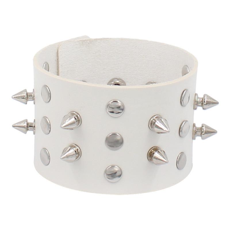 Bracelet à Pointes Tendance Punk Faux Cuir Bracelets Goth Fille Jonc Clouté Rock Bracelet de Poignet pour Femmes Hommes Bijoux