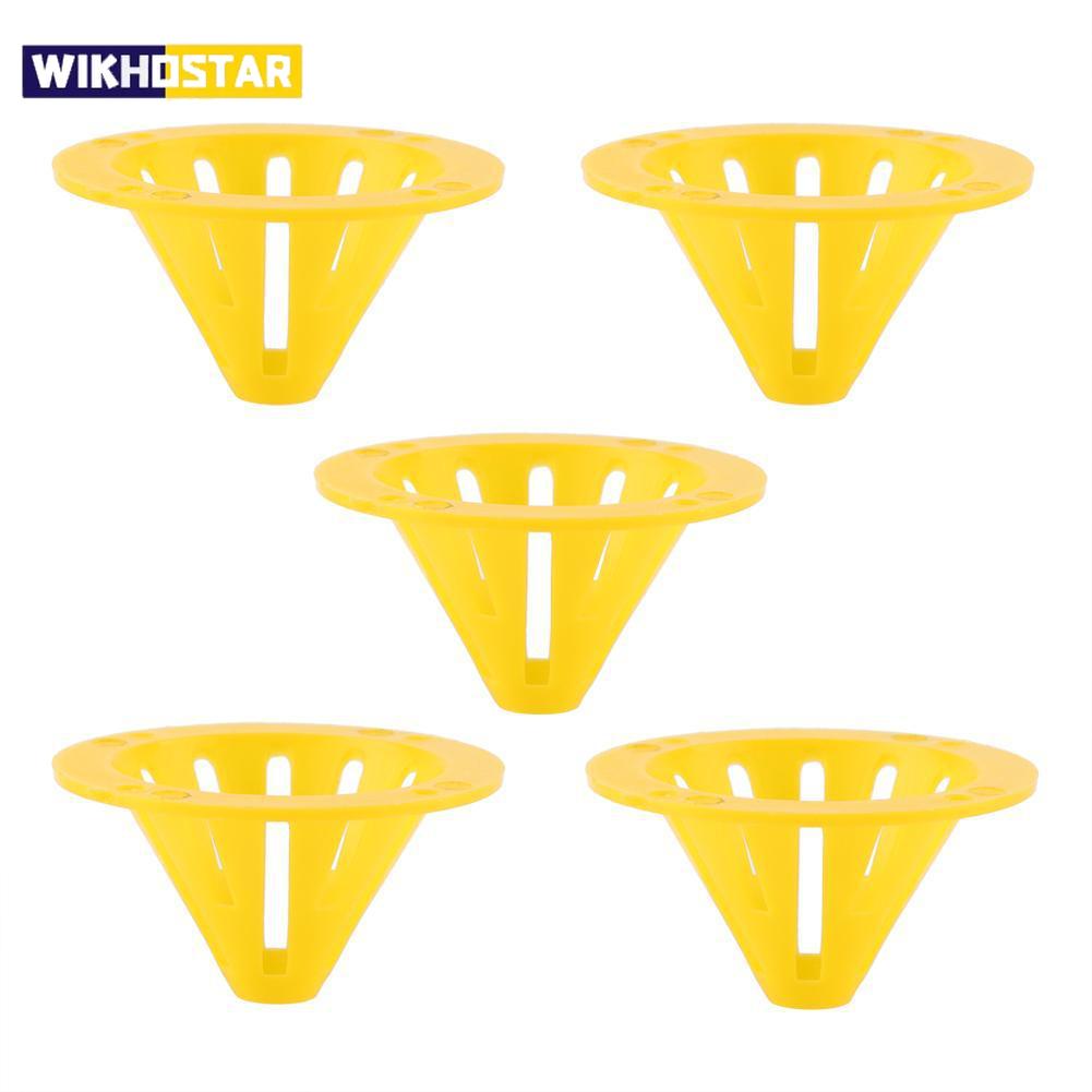5pcs Yellow Cone Shape Eco-friendly Reusable Wasp Trap Insect Funnel Killer Bee Hornet Catcher Enduring Plastic Bottle Wasp Traps Pest Control Tool
