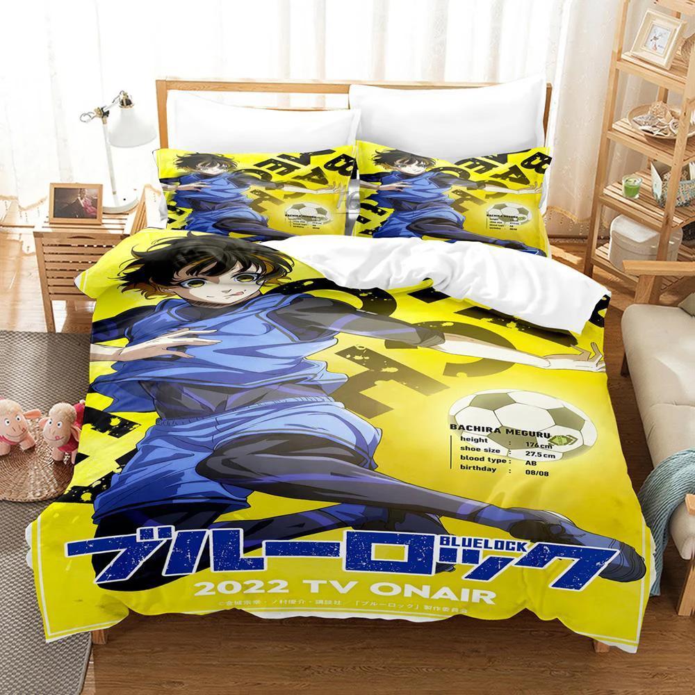  Bachira Blue Lock Bedding Set Single Twin Full Queen King Size Aldult Boys Bedroom Duvet Covers 3D Anime Bed Sheet Set