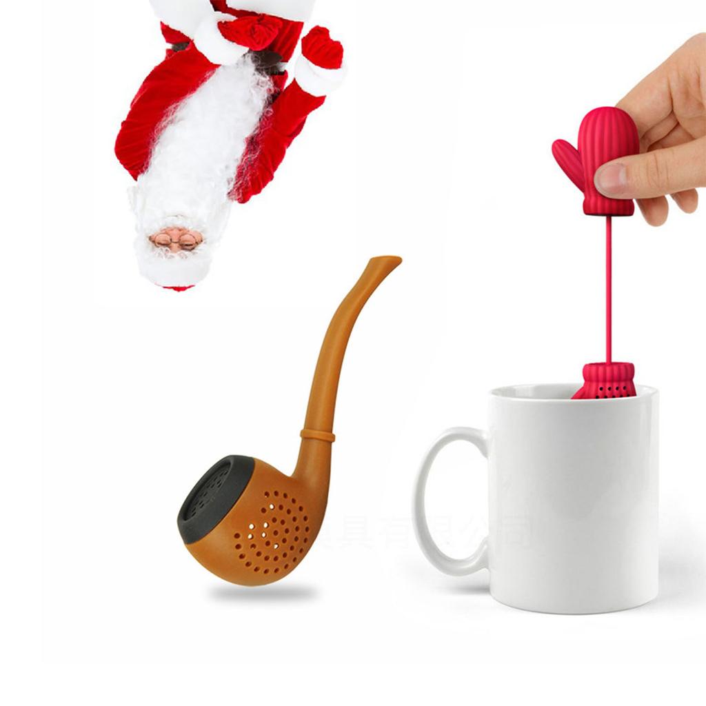 Glove Claus Pipe Shape Tea Filter for Loose Leaf Herbal Unique Gift