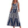 Women's clothing summer European and American neck printing pendulum sleeveless vest pocket dress