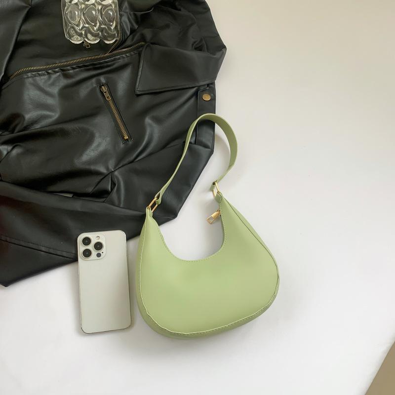 Handbag Women's 2025 Summer New Popular Underarm Shoulder Simple Texture Solid Color Foreign Gas Crescent Bag Small Women's Bag