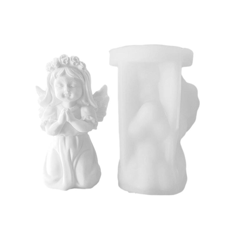 3D Prayer Angel Silicone Mold DIY Epoxy Resin Mold Plaster Cake Chocolate Mould Kitchen Baking Tool Decoration Crafts