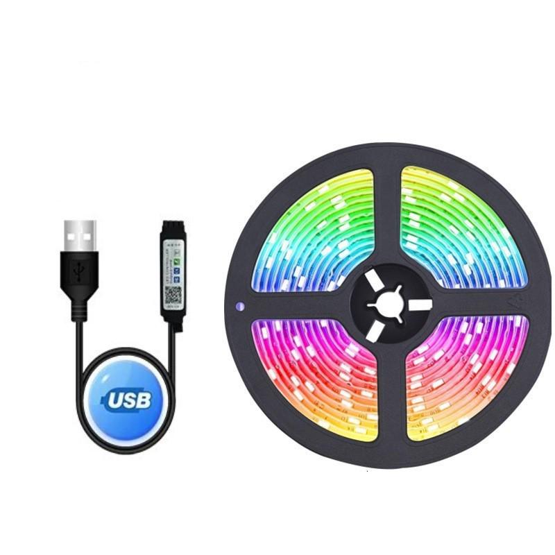 2835 RGB LED Strip Set with Bluetooth & 24-Key Remote, 5V USB