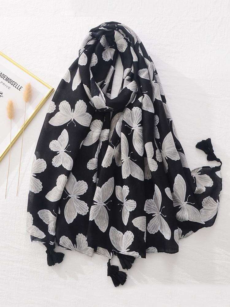 Elegant Women Silk Scarf Wild Soft Print Tassel Shawls Foulard Femme Mujer Pareo Muffler Bufandas Stoles Hijab Bandana Summer