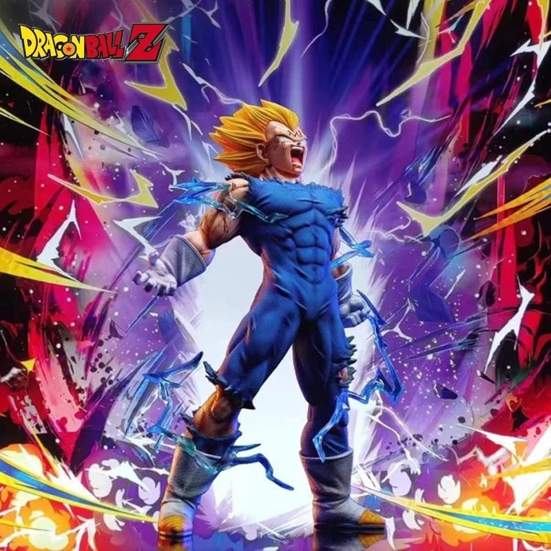 Fashnics Unisex 27Cm Dragon Ball Z Majin Vegeta Anime Figure Self-Destruct Super Saiyan Action Figures Pvc Statue Figurine Model Toys Gift