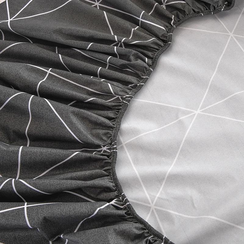 Waterproof Fitsheet Single Double King Size Mattress Cover With Elastic Band Bedsheet High Quality Printed Fitted Sheet