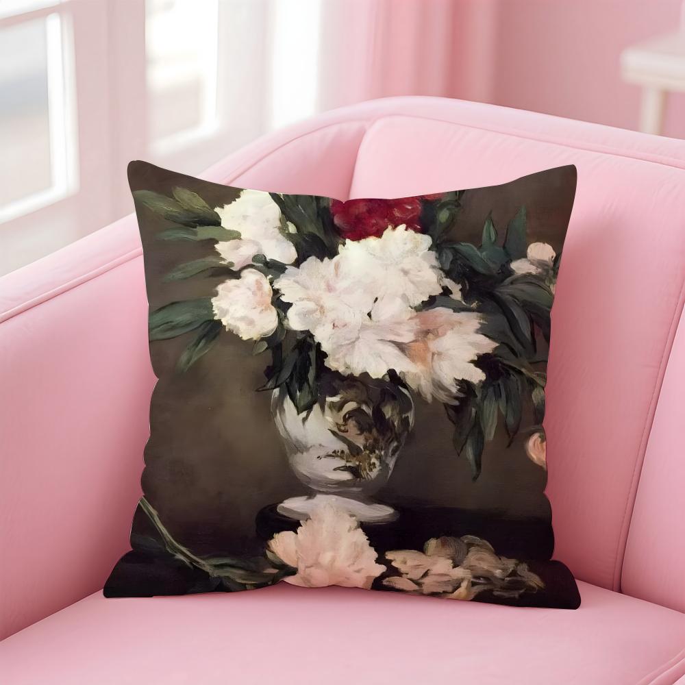 Impressionism EEdouard Manet Cushion Cover Pillow Case Ultra Soft Skin Friendly Fabric Cloud Like Comfort Concealed Zipper
