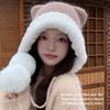 Thick Warm Plush Ear Flap Hat Polyester Winter Warm Hat Thick Cold Proof Hat  Outdoor Use