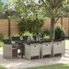 Garden Dining Set 9 pcs Light Grey Poly Rattan