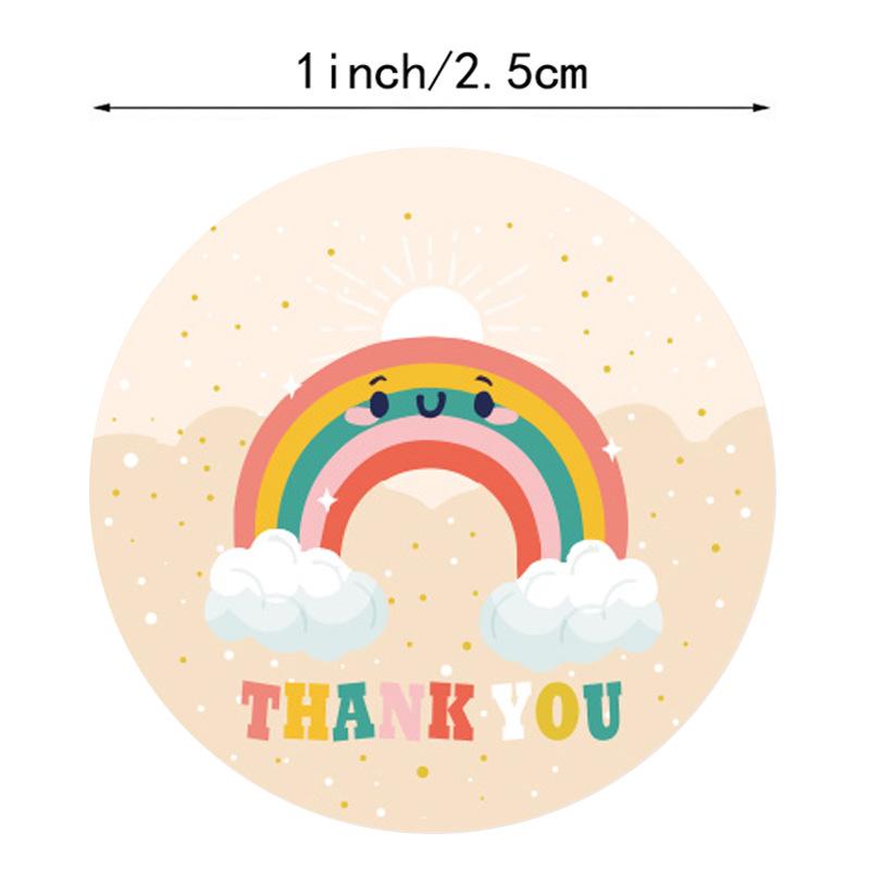 Cute Cartoon Rainbow Thank You Gift & Reward Adhesive Stickers