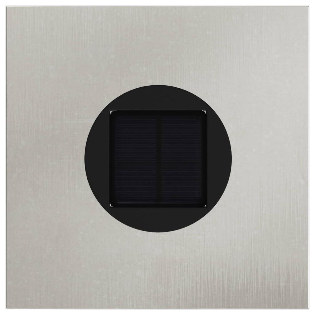 Solar LED Path Light 2 Pcs Silver Stainless Steel