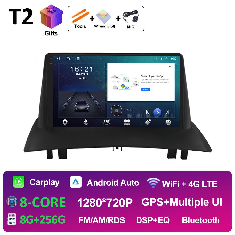 For Renault Megane 2 2002 2003 2004 2005 - 2009 Wireless Carplay GPS Navigation Android 14 DSP Stereo Autoradio Touch Screen 4G