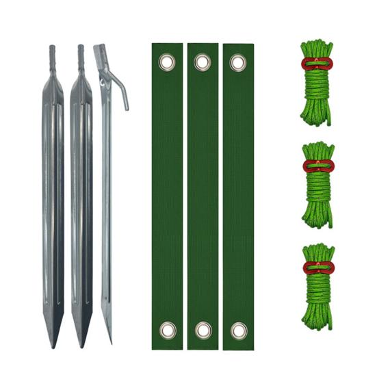 Tree Stake Kit Heavy Duty Young Trees Supports Against Bad Weather Tree Staking Kit with Ground Stakes 4m Ropes Tree Ties for Leaning Trees