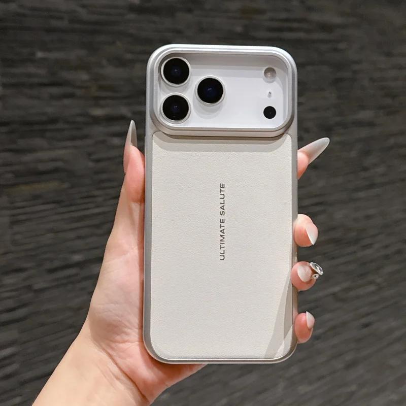 

Simple Magnetic Charge Case For IPhone 17 Pro Max Air 16 15 Texture Half-pack Glossy Edge Shockproof Hard Cover iPhone17 Pro