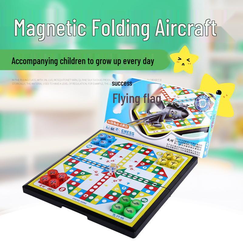 Compact Magnetic Folding Checkers: Parent-Child Educational Game for Adults & Kids.