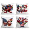 4Pcs/Set Independence Day Flowers Cushions Pillowcase Polyester Cushion Cover Throw Pillow Pillowcover Home Car Sofa Decor