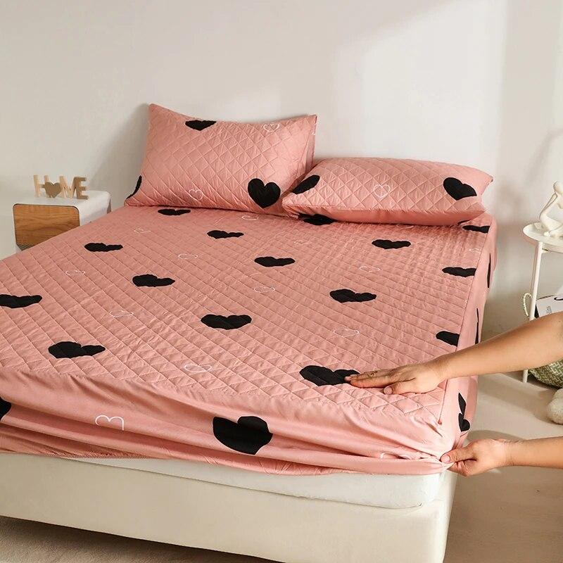 Αδιάβροχο Πάχος Διαδικασία Καπιτονέ Κινούμενα Σχέδια Λαγουδάκι Προστατευτικό Στρώματος, Ρυθμιζόμενο Σεντόνι με Λάστιχο 160x200, Προσαρμόσιμο Μέγεθος