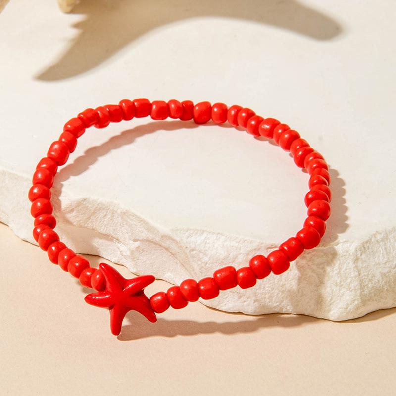 Accessories, Bohemian Colored Starfish Multi-Colored Beaded Stacked Ladies Bracelet