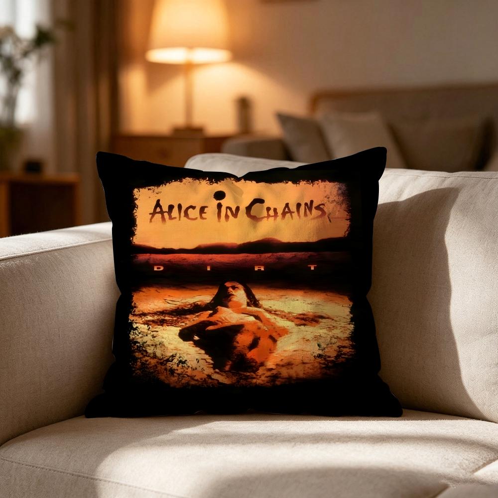Alice In Cchains Band Singer Pillow Case Cushion Cover Soft Washable Pillow Case MultiScene For Couch Bed Travel Office Use