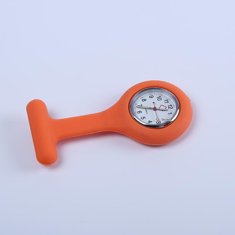 Korean Style Silicone Nurse Clip-on Pocket Watch: Cute, Simple, Waterproof Brooch for Female Students and Doctors.