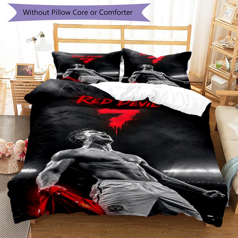 Ronaldo's Devil's Arrival Bedding Set, Breathable Duvet Cover with Pillowcases, Soft Bed Linen for Bedroom Home Decoration, Perfect Festival Birthday