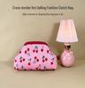 Cherry Cloud Woven Clutch: High-End Knitted Makeup Bag for Commuting and On-the-Go Versatility