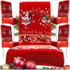 4X Christmas Cover Ornament Centerpiece Decoration For Chair Stool Back