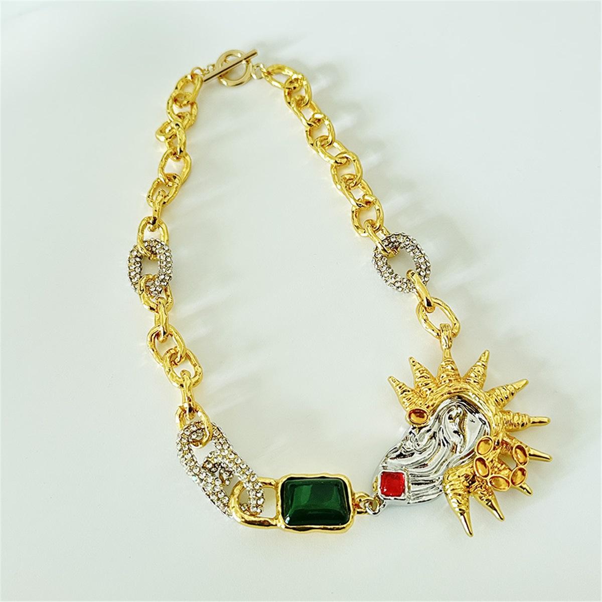 

Tooxika Тяжелый Дизайн Чувство Литературы Ретро Уши Ракушки Бриллианты Драгоценный Камень Застежка Ожерелье Мода Легкая Роскошь Цепочка на Ключицу