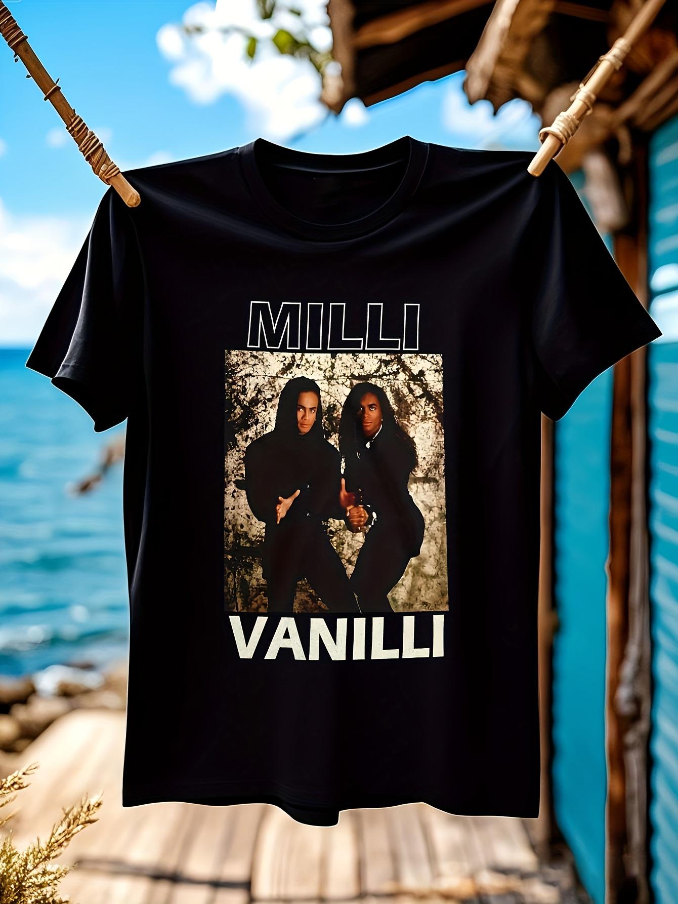 Milli Vanilli Band Member Graphic - Retro 90s Vintage Tee with Bold Member Names T-shirt XXXL