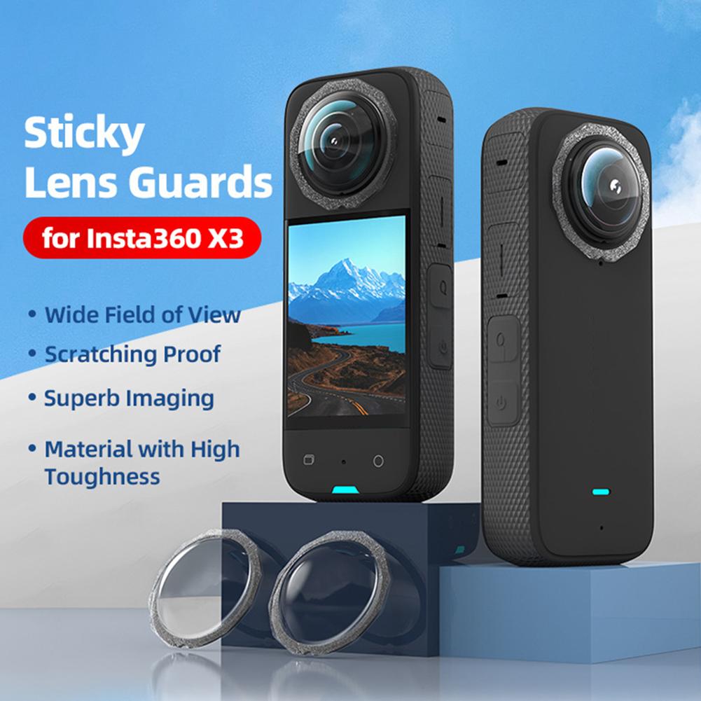 Sticky Lens Guards Dual-Lens Protector Anti-Scratch Lens Protector Action Camera Accessories for Insta360 X3