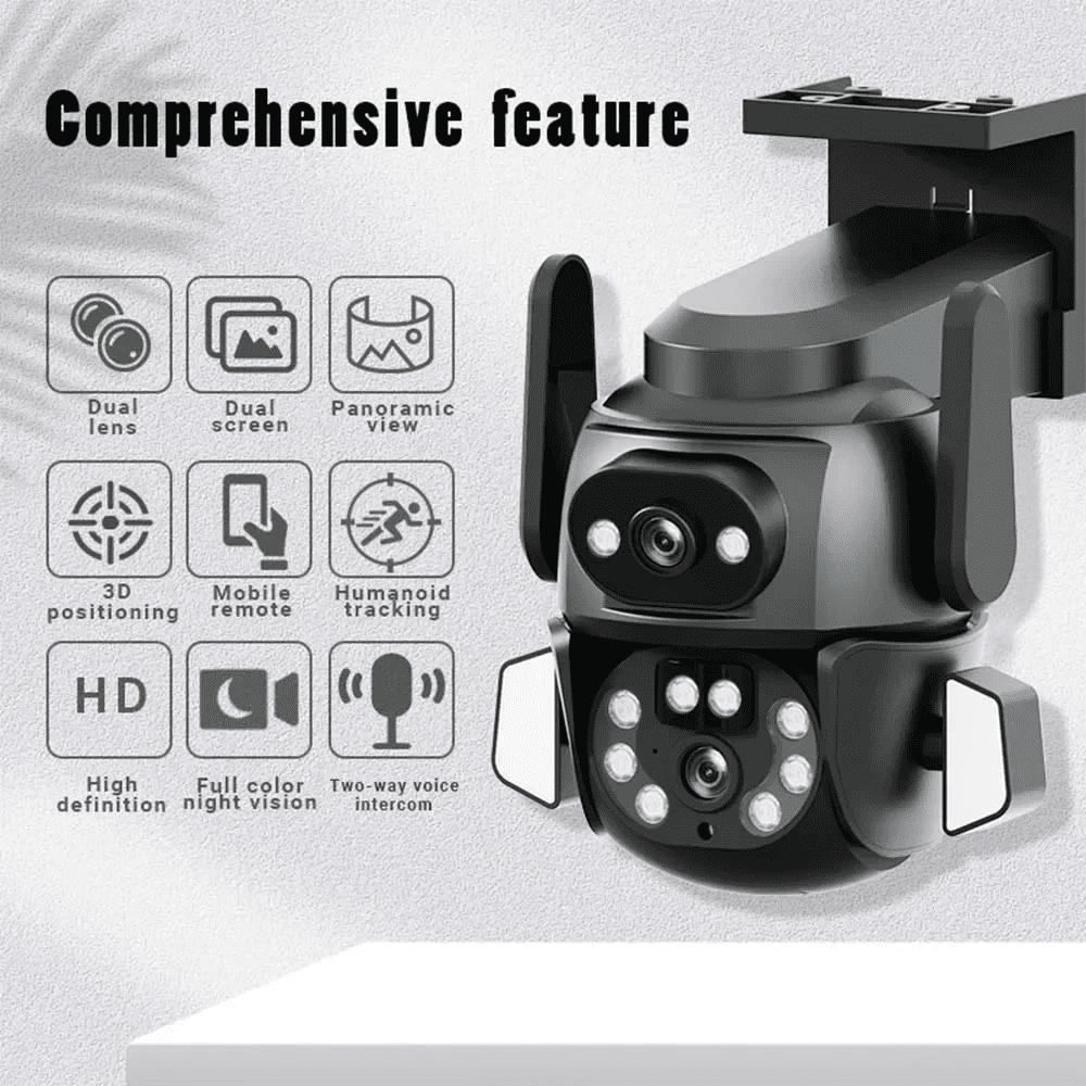 2025 Yeni WIFI Kamera PTZ 4K 8MP Çift Ekran Dürbün AI Vücut Otomatik Takip CCTV Güvenlik Akıllı Dış Mekan Gece Görüşlü İzleme