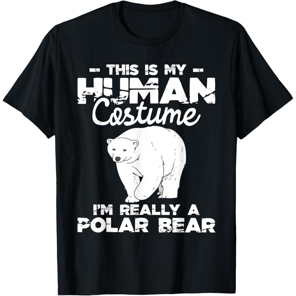 Human Costume - Polar Bear Lover Zookeeper Wildlife Cotton Men T Shirt XXL чёрный