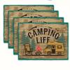 Vintage Camping Life RV Printed Placemats Rustic Wooden Table Decor Outdoor Picnic Counter Display Wilderness Dining Table Gift