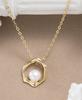 New Arrival Vintage Fashion 925 Sterling Silver Gold Plated Necklace With Freshwater Pearl Pendant Jewelry Chains