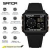 Sanda Waterproof Rectangular Sports Watch with Countdown Timer