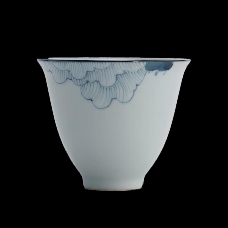 Japanese Hand-painted Hibiscus Ceramic Teacup