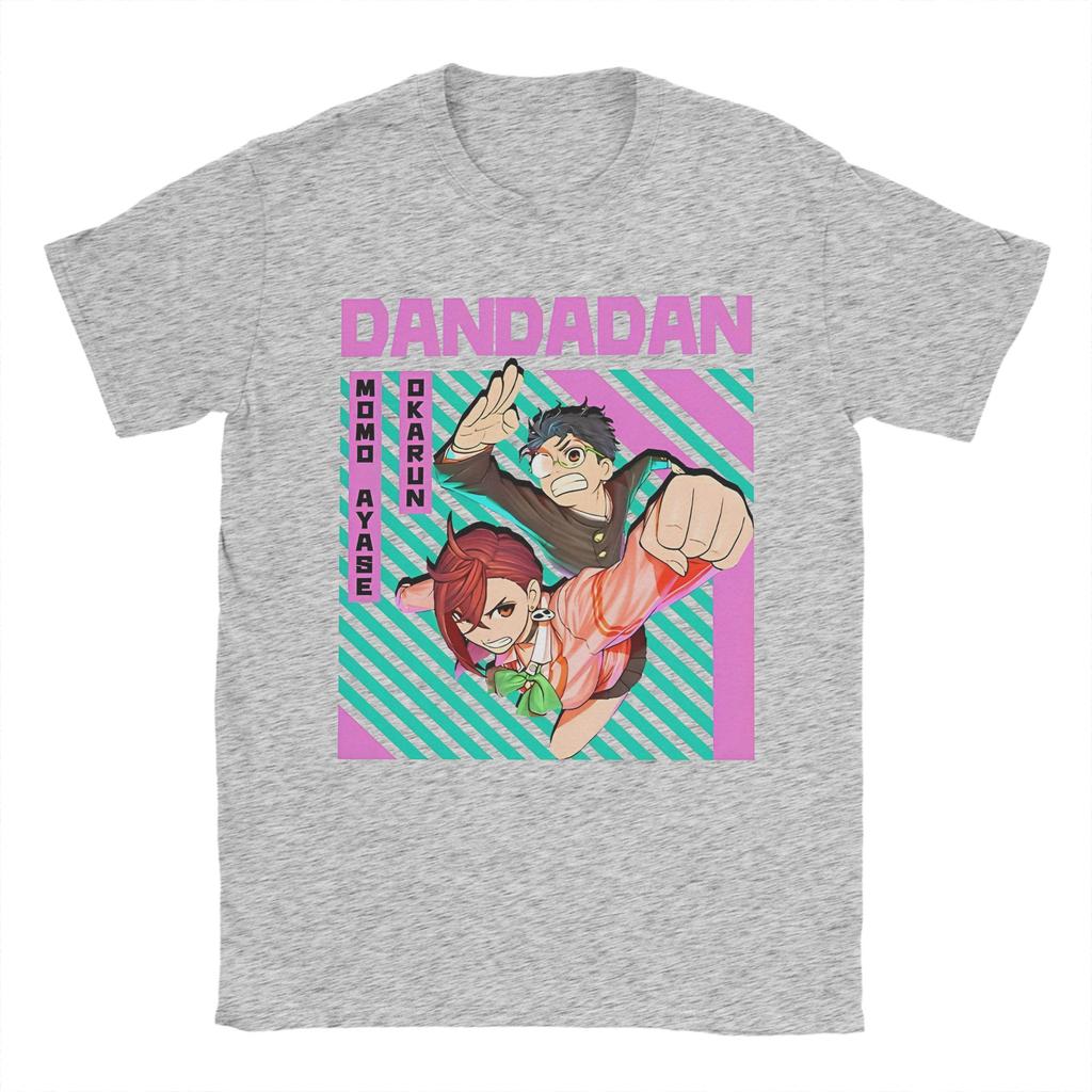 Funny Colorful Okarun Ayase Dandadan Tshirts Men's Cotton Short Sleeve Anime O-neck Summer Tops Shirts