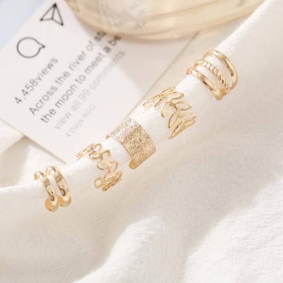 1 Set Hoop Earring Cool Round Hip-hop Style Non Ear Piercing Lady Ear Clip for Daily Wear