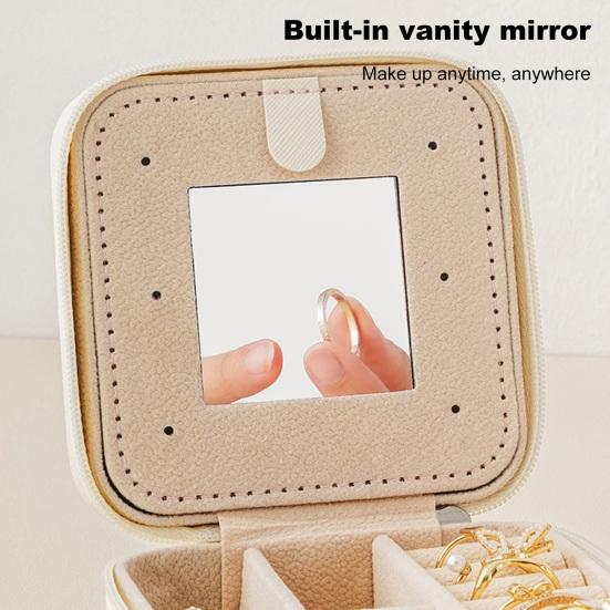 Jewelry Box Large Capacity Removable Partition Faux Leather Portable Flannel Interior Earrings Necklace Rings Organization Case Jewelry Organizer