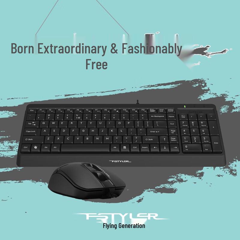 A4TECH Flytime Wired Keyboard and Mouse Combo F1512