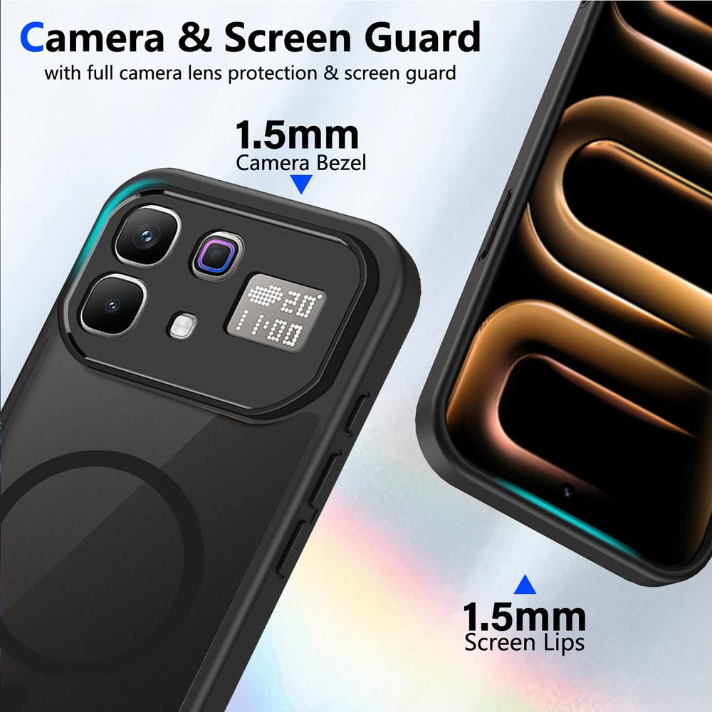 KEYSION Magnetic Phone Case for for Infinix Note 60 Pro 5G Silicone+PC Matte Translucent Shockproof Cover for Infinix Note 60 5G