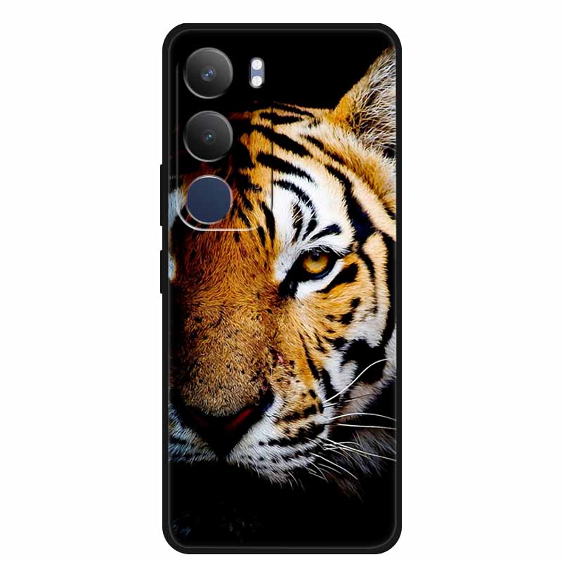 For Vivo Y29 5G Case V2420 Cartoon Wolf Tiger Soft Silicone Cover TPU Phone Case for Vivo Y29 5G Bumper Capa Shockproof Fundas