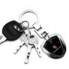 1Pcs Car Emblem Stying Metal Key Rings Shield Shaped Keychain For Porsche Cayenne Panamera Macan Boxster 911 Carrera-GT 944 918 917