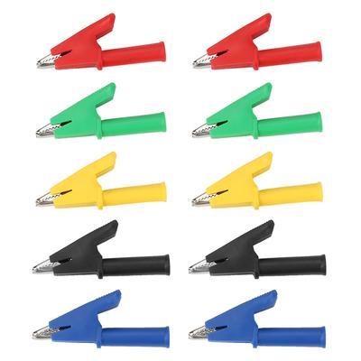 10pcs  Set P2002 20A 5 Colors 4mm Banana Jack Crocodile Safety Test Clip For Multimeter 380V