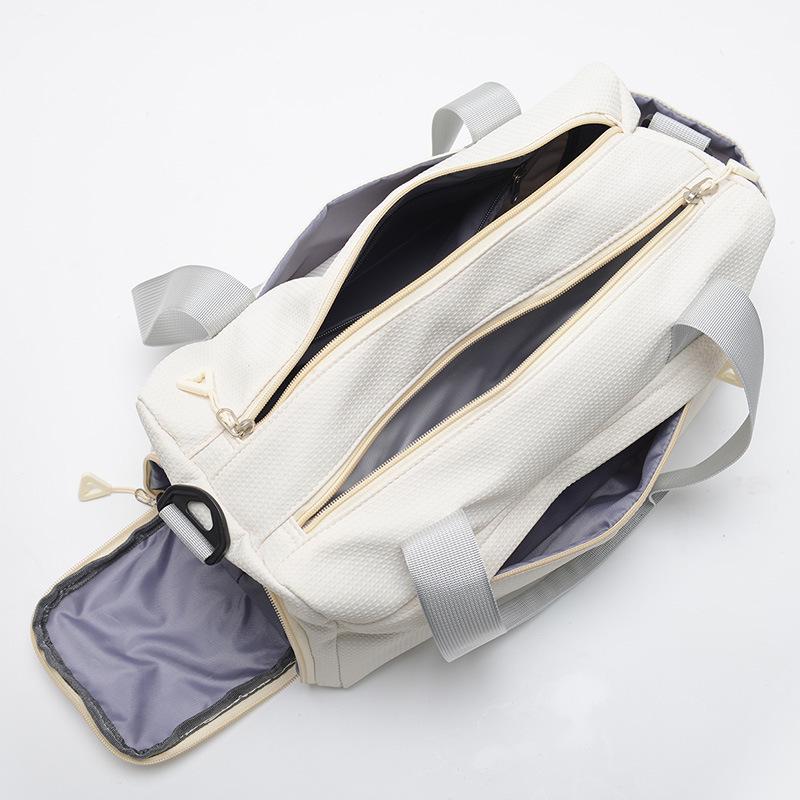 Women's Summer Gym Bag with Wet/Dry Sections, Yoga Bag, Shoe Compartment, Print Logo,