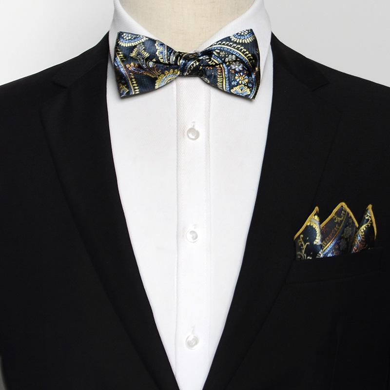 Erkek Resmi Papyon ve Cep Mendili Seti - Profesyonel Giyim İçin Zarif Takım Elbise Aksesuarları